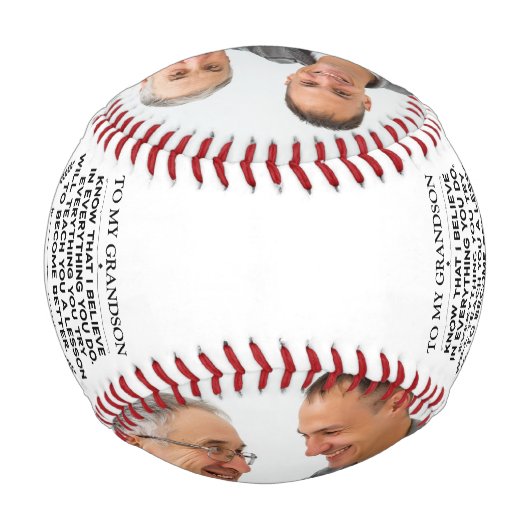 孫への引用文2枚カスタムの写真 野球ボール (裏面)