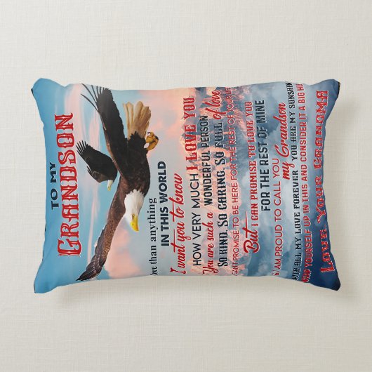 孫への手紙贈り物ラブ男の赤ちゃん贈与アイディア アクセントクッション (正面)