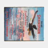 孫への手紙贈り物ラブ男の赤ちゃん贈与アイディア フリースブランケット (正面(横))