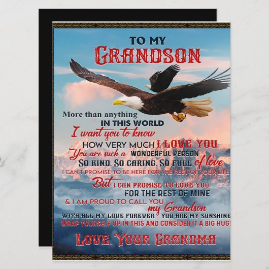 孫への手紙贈り物ラブ男の赤ちゃん贈与アイディア メニュー (正面/裏面)