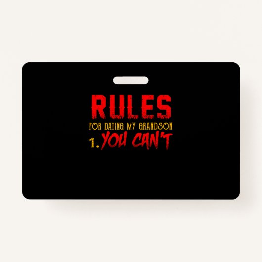 孫への贈り物 |孫のデートすることのルール バッジ (正面)