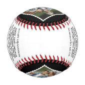 孫への4枚の写真による卒業祝い 野球ボール (裏面)