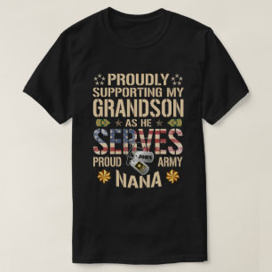 孫をパーソナライズされた支えるRDアーミーシャツ Tシャツ