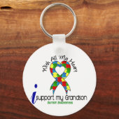 孫を支える自閉症 キーホルダー (正面)
