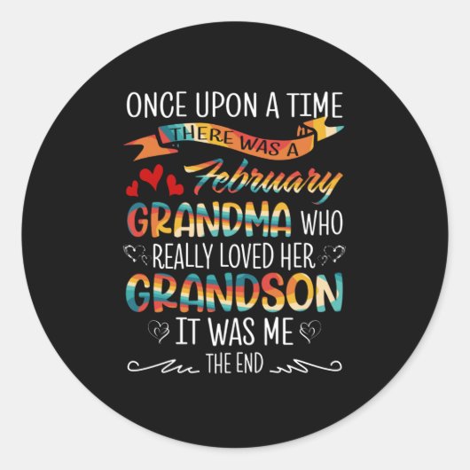 孫を本当に愛した2月のおばあちゃん ラウンドシール (正面)