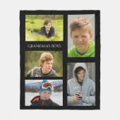 孫カスタムの写真おばあちゃん フリースブランケット (正面)