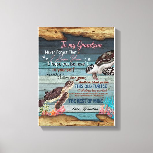 孫ギフト |祖父から孫への手紙 キャンバスプリント (正面)