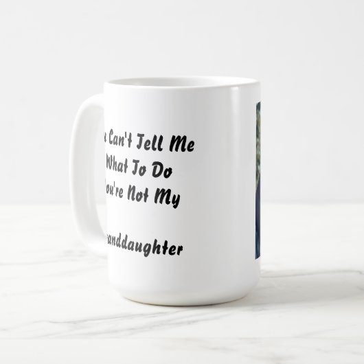 孫クリスマスの孫の写真ギフト コーヒーマグカップ (正面左)