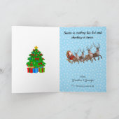 孫クリスマスカードサンタリストと写真 シーズンカード (内部)