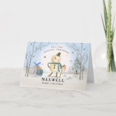 孫クリスマスカード、ブルーホリデーカード シーズンカード (正面)