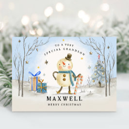 孫クリスマスカード、ブルーホリデーカード シーズンカード