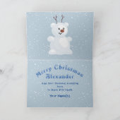 孫クリスマススノーシーンブルーウォーター色 シーズンカード (内部)