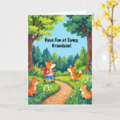 孫サマー考えキャンプのキツネの森 カード (黄色い花)