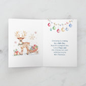 孫スノーグローブサンタ小妖精や小人クリスマス シーズンカード (内部)