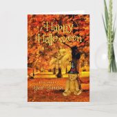 孫テディ素晴らしベア魔女ハロウィーンのために カード (正面)