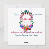 孫ハッピーイースターエッグバニーフレームバードフローラ シーズンカード (裏面)