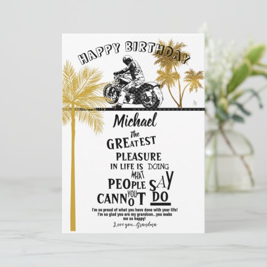 孫ハッピーバースデーバイク誇りを持った 招待状 (スタンド正面)