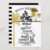 孫ハッピーバースデーバイク誇りを持った 招待状 (正面/裏面)