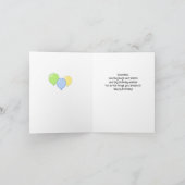 孫ハッピーバースデーボーイブルーグリーンバルーン カード (内部)