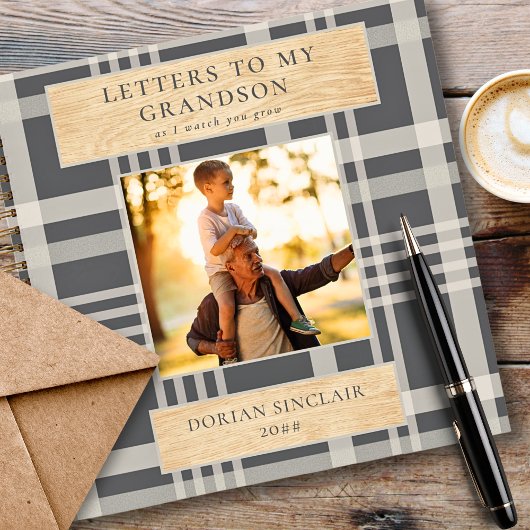 孫バッファロープレイドの木の写真への手紙 ノートブック