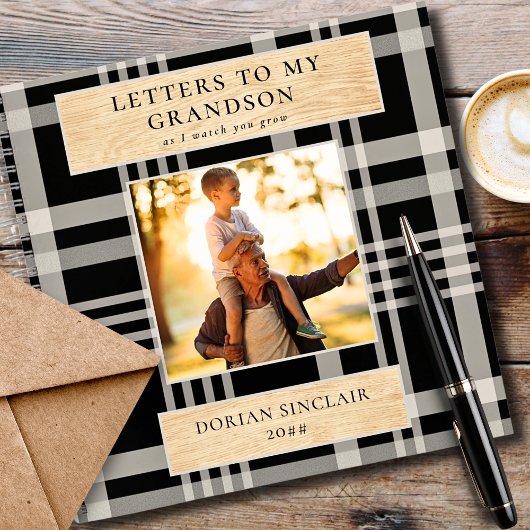 孫バッファロープレイドの木の写真への手紙 ノートブック