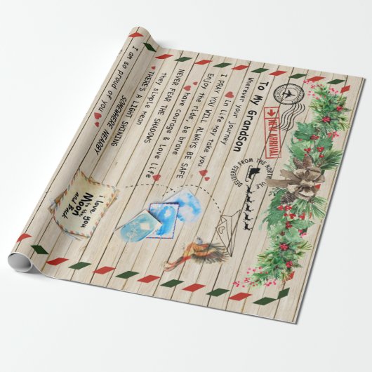 孫パーソナライズされたに宛てた手紙 ラッピングペーパー (アンロールド)