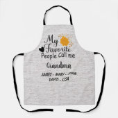 孫パーソナライズされたの名前のおばあちゃん エプロン (正面)