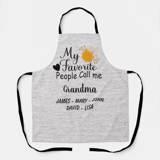 孫パーソナライズされたの名前のおばあちゃん エプロン (正面)