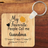 孫パーソナライズされたの名前のおばあちゃん キーホルダー (裏面)