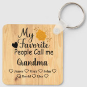 孫パーソナライズされたの名前のおばあちゃん キーホルダー (裏面)