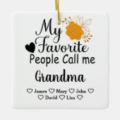 孫パーソナライズされたの名前のおばあちゃん セラミックオーナメント (正面)