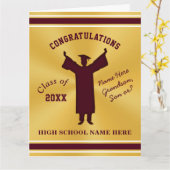 孫パーソナライズされたまたは孫の卒業カード カード (黄色い花)