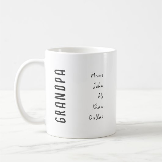 孫パーソナライズされた名のおじいちゃんマグ コーヒーマグカップ (左)