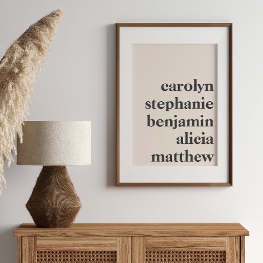 孫パーソナライズされた名Cream and Black ポスター