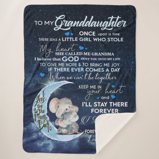 孫パーソナライズされた娘に手紙を シェルパブランケット (正面)