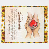 孫パーソナライズされた娘に手紙を フリースブランケット (正面(横))