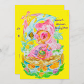 孫パーソナライズされた娘の復活祭の挨拶 シーズンカード (正面/裏面)