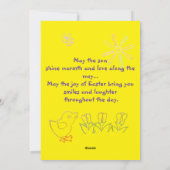 孫パーソナライズされた娘の復活祭の挨拶 シーズンカード (裏面)