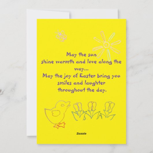 孫パーソナライズされた娘の復活祭の挨拶 シーズンカード (裏面)