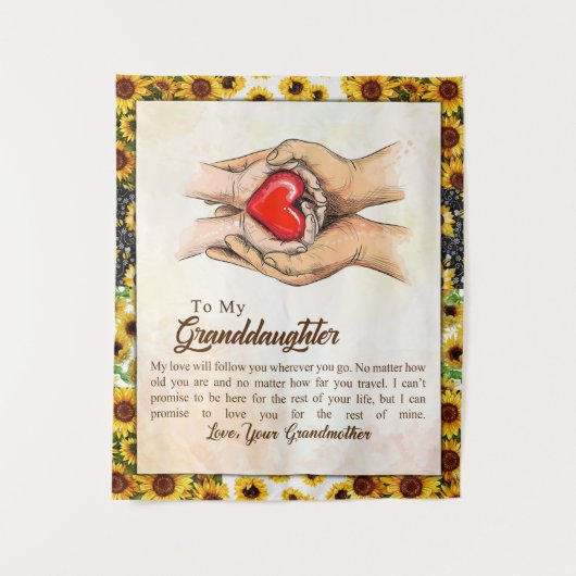 孫パーソナライズされた娘への手紙 タペストリー (正面)