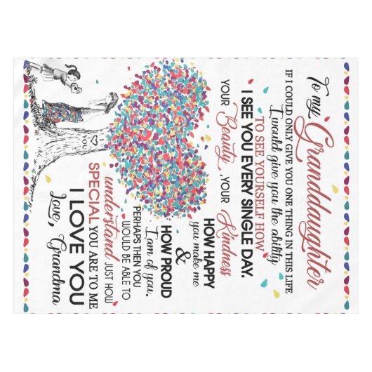 孫パーソナライズされた娘への手紙 テーブルクロス (正面(横))