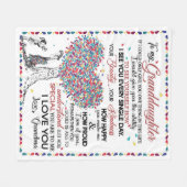 孫パーソナライズされた娘への手紙 フリースブランケット (正面(横))