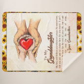 孫パーソナライズされた娘宛の手紙 シェルパブランケット (正面(横))