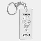 孫パーソナライズされた孫ギフト祖父 キーホルダー (正面左)