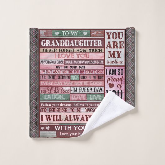 孫パーソナライズされた宛の手紙 ウォッシュタオル (ウォッシュタオル)