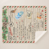 孫パーソナライズされた宛の手紙 シェルパブランケット (正面(横))