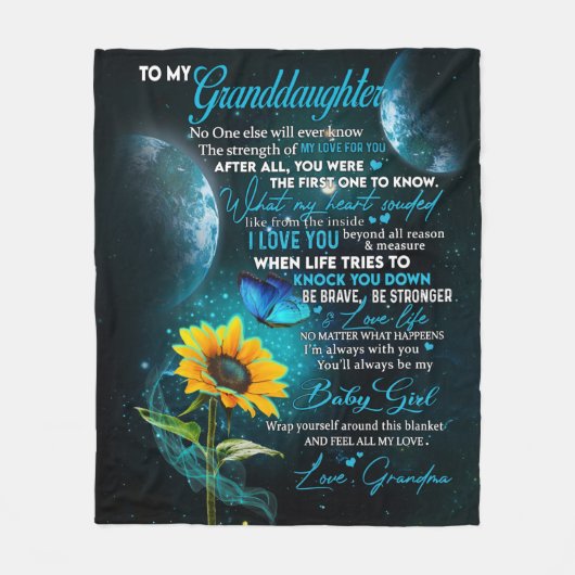 孫パーソナライズされた宛の手紙 フリースブランケット (正面)