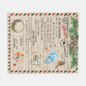 孫パーソナライズされた宛の手紙 フリースブランケット (正面(横))