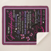 孫パーソナライズされた蝶のフリース シェルパブランケット (正面(横))