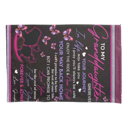 孫パーソナライズされた蝶のフリース 枕カバー (正面)